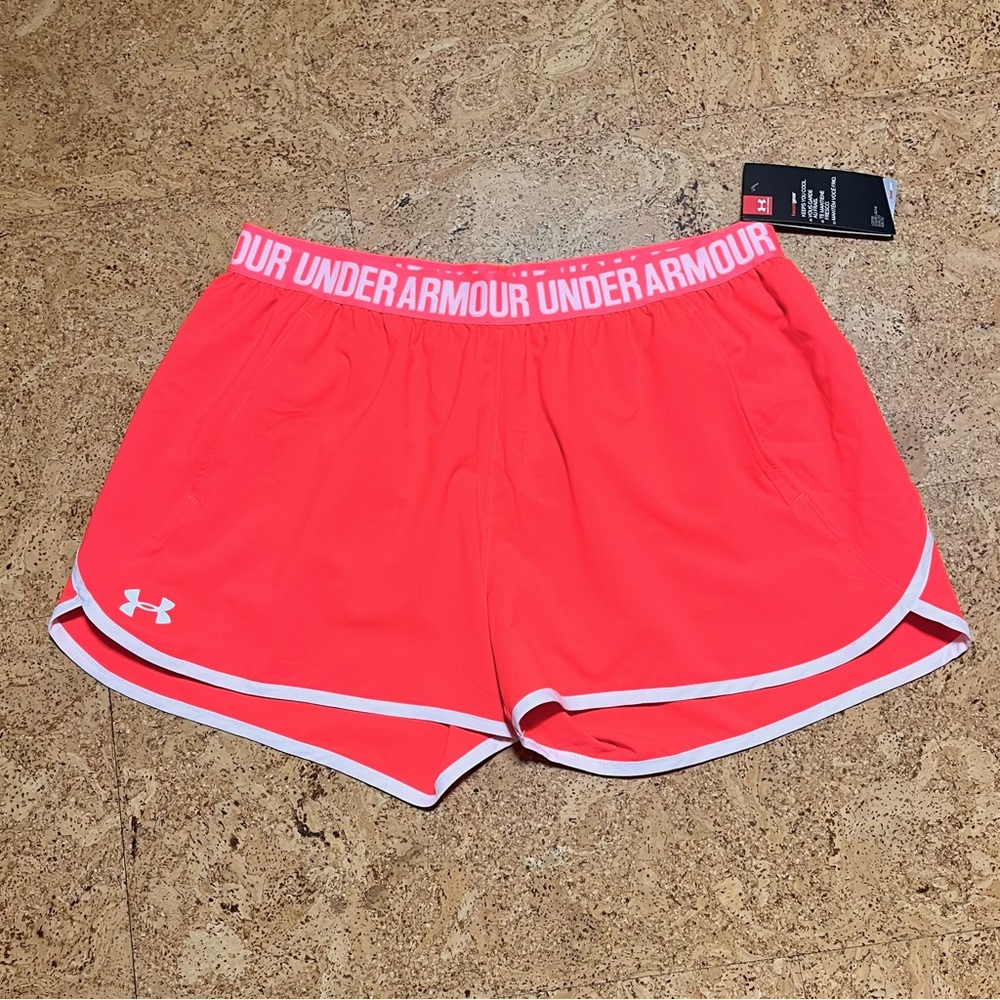 Under Armour Wm’s Woven Play Up Active Heat Gear Loose Running Shorts NWT Sz L